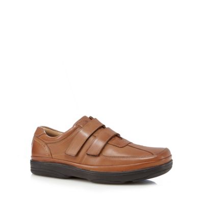 Henley Comfort Tan leather 'comfy' double strap shoes